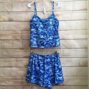 IT‎ FIGURES! TWO PIECE SWIMSUIT IN BLUE PRINT